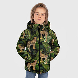 Куртка зимняя для мальчика Versace Леопарды, цвет: 3D-красный — фото 2