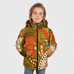 Куртка зимняя для мальчика Детский оранжево-болотный, цвет: 3D-черный — фото 2