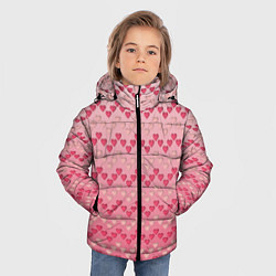 Куртка зимняя для мальчика Узор милые сердца зигзагами, цвет: 3D-черный — фото 2