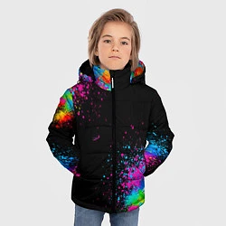 Куртка зимняя для мальчика Брызги красок, цвет: 3D-красный — фото 2