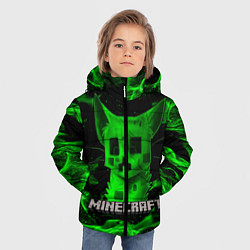 Куртка зимняя для мальчика MINECRAFT CREEPER CAT, цвет: 3D-черный — фото 2