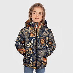 Куртка зимняя для мальчика Узор орнамент цветы этно, цвет: 3D-светло-серый — фото 2