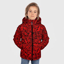 Куртка зимняя для мальчика ЧЕРЕПА И РОЗЫ, цвет: 3D-красный — фото 2