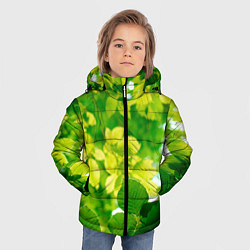 Куртка зимняя для мальчика Листья, цвет: 3D-черный — фото 2