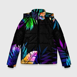 Куртка зимняя для мальчика Тропическая Ночь, цвет: 3D-красный