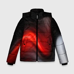 Куртка зимняя для мальчика BLACK RED WAVES АБСТРАКЦИЯ, цвет: 3D-черный