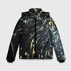 Куртка зимняя для мальчика Абстракция искры полосы боке, цвет: 3D-светло-серый