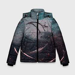 Куртка зимняя для мальчика Абстракция краска разводы кап, цвет: 3D-черный