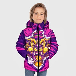 Куртка зимняя для мальчика Граффити Лев, цвет: 3D-черный — фото 2