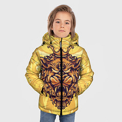 Куртка зимняя для мальчика Граф Монте Лев голова, цвет: 3D-черный — фото 2