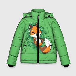 Куртка зимняя для мальчика Удачливый лис, цвет: 3D-черный