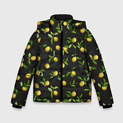 Куртка зимняя для мальчика Лимончики на черном, цвет: 3D-черный