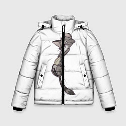Куртка зимняя для мальчика Милый котя, цвет: 3D-светло-серый