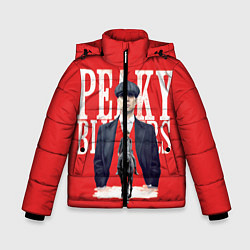 Куртка зимняя для мальчика Острые козырьки, цвет: 3D-красный