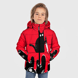 Куртка зимняя для мальчика WHAT CAT, цвет: 3D-черный — фото 2