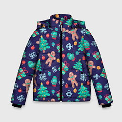 Куртка зимняя для мальчика Новый год, цвет: 3D-светло-серый