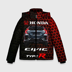 Куртка зимняя для мальчика Honda Civic Type R, цвет: 3D-светло-серый
