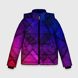 Куртка зимняя для мальчика Ромбы в градиенте, цвет: 3D-черный