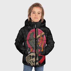 Куртка зимняя для мальчика Ворона и череп, цвет: 3D-черный — фото 2
