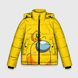 Куртка зимняя для мальчика AMONG US YELLOW, цвет: 3D-светло-серый