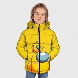 Куртка зимняя для мальчика AMONG US YELLOW, цвет: 3D-светло-серый — фото 2