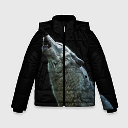 Куртка зимняя для мальчика Воющий волк, цвет: 3D-красный