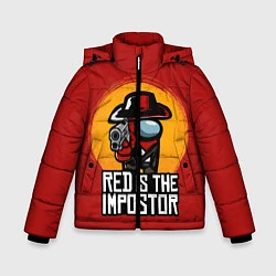 Куртка зимняя для мальчика Red Is The Impostor, цвет: 3D-черный