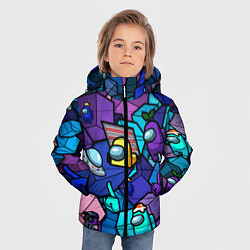 Куртка зимняя для мальчика Among Us кубики, цвет: 3D-красный — фото 2