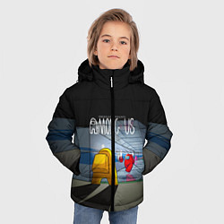 Куртка зимняя для мальчика Among Us in the tunnel, цвет: 3D-светло-серый — фото 2