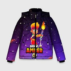 Куртка зимняя для мальчика BRAWL STARS AMBER, цвет: 3D-черный