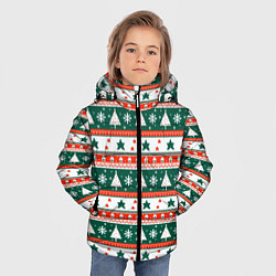 Куртка зимняя для мальчика Новогодний орнамент, цвет: 3D-светло-серый — фото 2