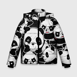 Куртка зимняя для мальчика Смешные панды, цвет: 3D-черный