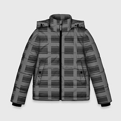 Куртка зимняя для мальчика Серая Линейка, цвет: 3D-черный