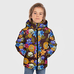 Куртка зимняя для мальчика Exotic Flowers, цвет: 3D-черный — фото 2
