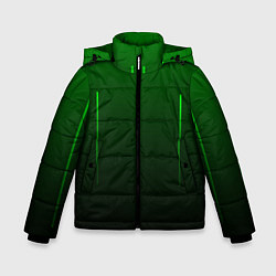 Куртка зимняя для мальчика Неоновые линии на градиенте, цвет: 3D-черный
