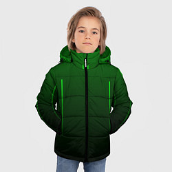 Куртка зимняя для мальчика Неоновые линии на градиенте, цвет: 3D-черный — фото 2