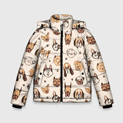 Куртка зимняя для мальчика Хипстерские собачки, цвет: 3D-черный