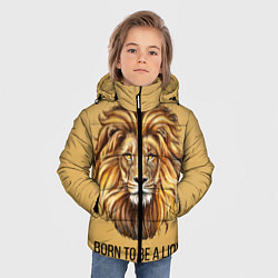 Куртка зимняя для мальчика Рождённый быть львом, цвет: 3D-черный — фото 2