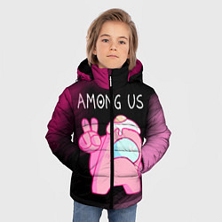 Куртка зимняя для мальчика AMONG US - Милота, цвет: 3D-светло-серый — фото 2