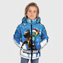Куртка зимняя для мальчика Новогодний Манкрафт на коне, цвет: 3D-красный — фото 2