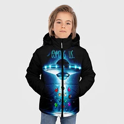 Куртка зимняя для мальчика Среди Нас, цвет: 3D-черный — фото 2