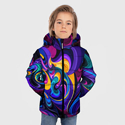 Куртка зимняя для мальчика Абстрактный Узор тёмный, цвет: 3D-черный — фото 2