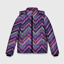 Куртка зимняя для мальчика Вязь, цвет: 3D-черный