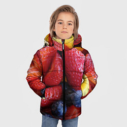 Куртка зимняя для мальчика Фругтово-ягодное изобилие, цвет: 3D-черный — фото 2