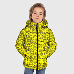 Куртка зимняя для мальчика Смайлики, цвет: 3D-черный — фото 2