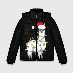 Куртка зимняя для мальчика Рождественская Лама, цвет: 3D-светло-серый