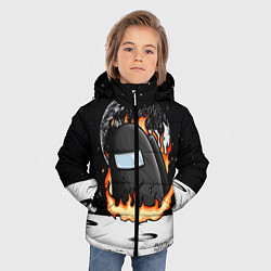 Куртка зимняя для мальчика Among Us fire, цвет: 3D-черный — фото 2