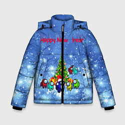 Куртка зимняя для мальчика Among Us New Year, цвет: 3D-красный