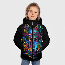 Куртка зимняя для мальчика Волк, цвет: 3D-черный — фото 2