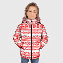 Куртка зимняя для мальчика Новогодний Красный, цвет: 3D-черный — фото 2